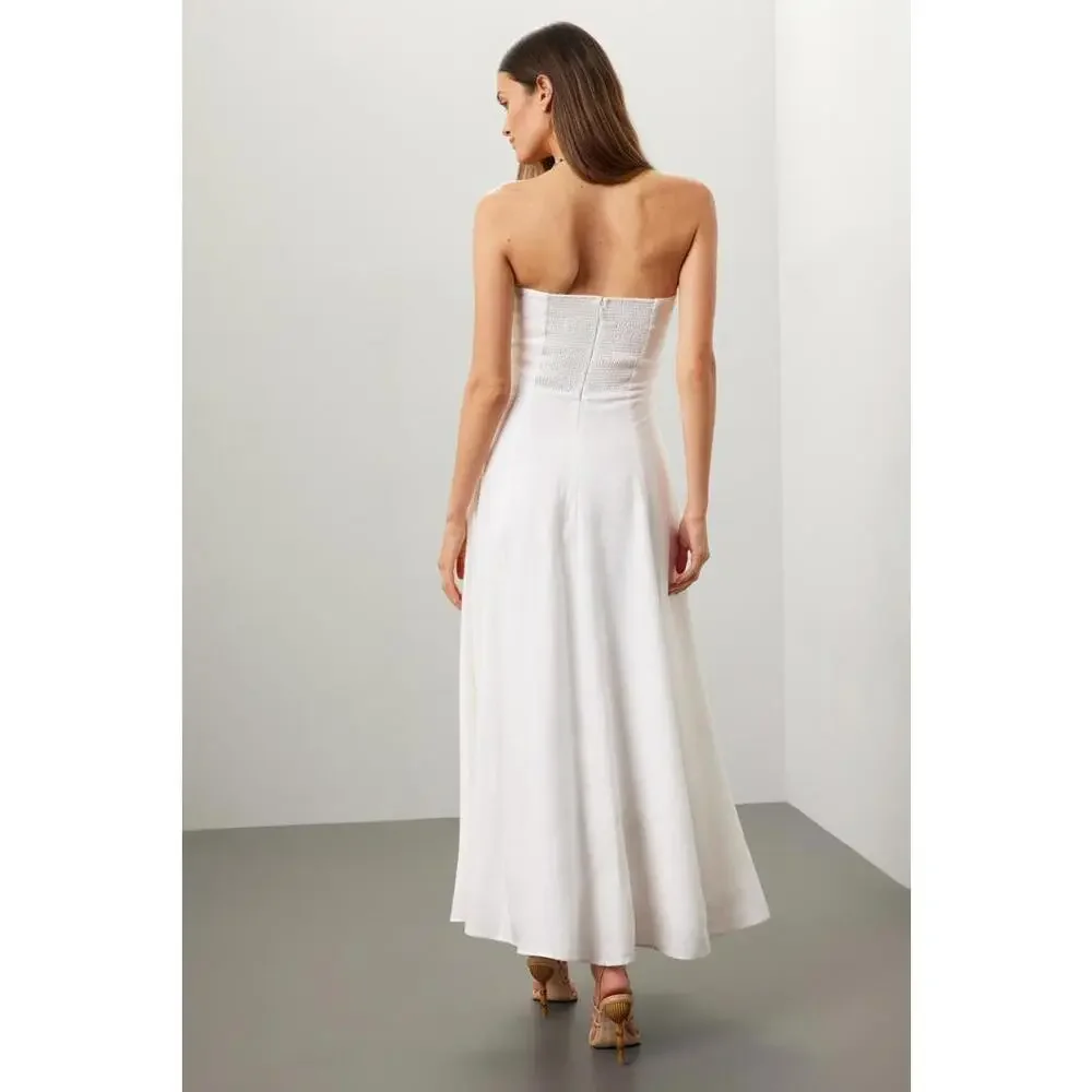 Favorite Daughter White Favorite Linen Dress Size 8 minor fabric pull - Picture 2 of 11